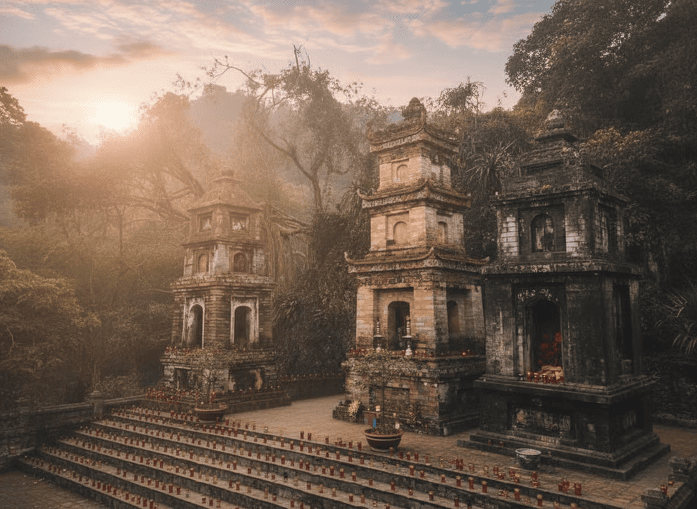 Tòa Tam Bảo trong chùa là nơi linh thiêng và trang trọng nhất